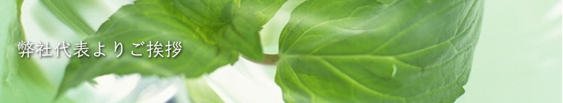 弊社代表よりご挨拶